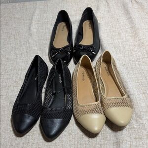 Torrid Women's Black and Tan Flats 3 pairs